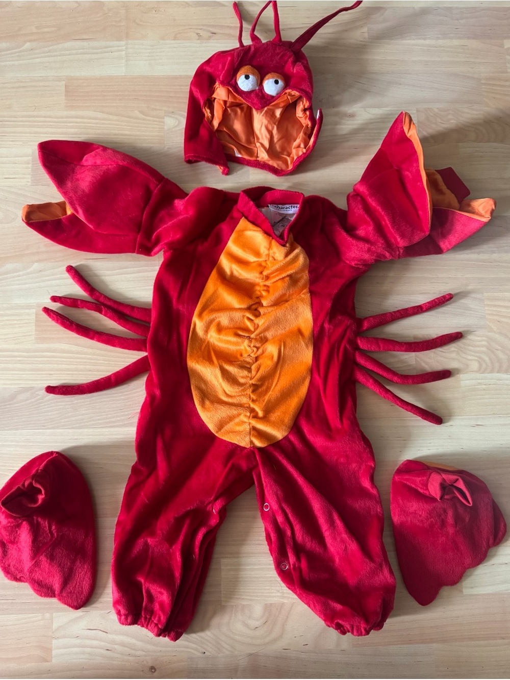 Red and Orange Kids Lobster Costume - Plush One-Piece with Hat